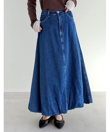 Re:EDIT | [低身長/高身長サイズ有]コットンデニムバルーンスカート(デニムスカート)