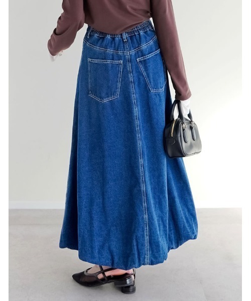 Re:EDIT（リエディ）の「[低身長/高身長サイズ有]コットンデニムバルーンスカート（デニムスカート・レディース・ブルー/ネイビー・SHORT/MEDIUM/TALL/LARGE）」の16枚目の写真