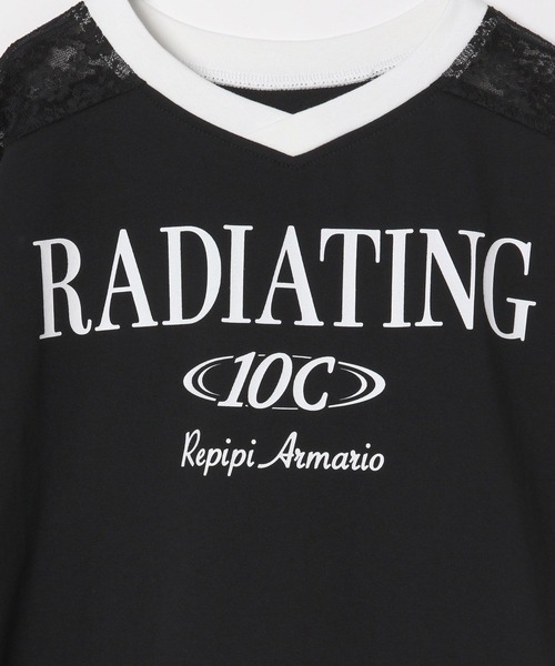 10C REPIPI（ジューシーレピピ）の「【10C REPIPI】【接触冷感】レースGAMETシャツ（Tシャツ/カットソー・キッズ・ブラック/オフホワイト/ピンク・130cm/120cm/110cm）」の5枚目の写真