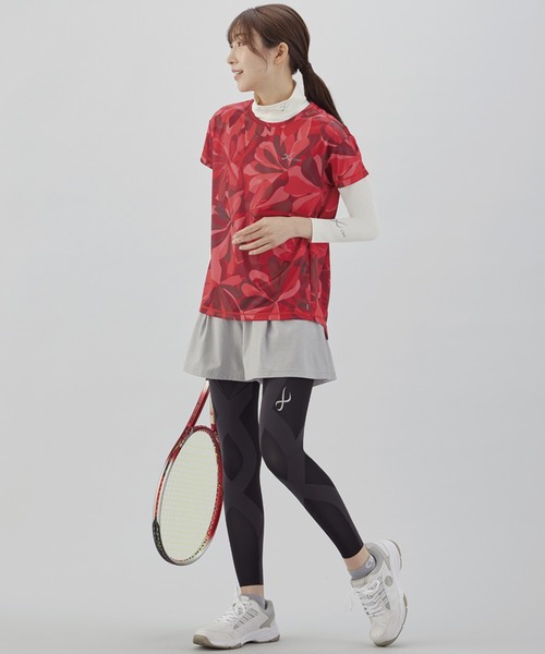 CW-X(シーダブリューエックス)の「「薄軽ランニングシャツ」 3分袖(Tシャツ/カットソー・レディース・ブラック/ライトピンク/ブルー/ライトグリーン/イエロー/エンジ/オリーブ/グレイッシュブルー/ダークグレー/ベージュ系その他/サックスブルー・L/M/S/LL)」の21枚目の写真
