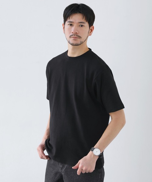 SPU(スプ)の「スパンフライス半袖カットソー(Tシャツ/カットソー・メンズ・ブラック/ホワイト/杢グレー・S/M/L/XL)」の1枚目の写真