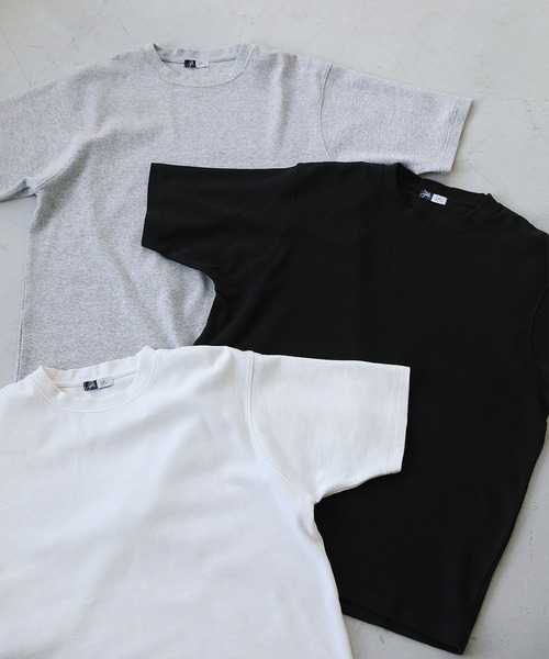 SPU(スプ)の「スパンフライス半袖カットソー(Tシャツ/カットソー・メンズ・ブラック/ホワイト/杢グレー・S/M/L/XL)」の8枚目の写真