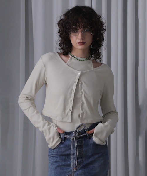 ROSE BUD(ローズバッド)の「(CREOLME)リブカットアンサンブル(アンサンブル・レディース・ピンク/ホワイト/ブラック・ONE SIZE)」の8枚目の写真