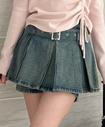 clear | レイヤード風デニムプリーツミニスカート [着回し力万能]≪SS新作≫(デニムスカート)