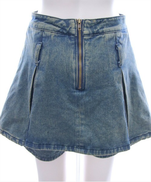 clear（クリア）の「レイヤード風デニムプリーツミニスカート [着回し力万能]≪SS新作≫（デニムスカート・レディース・ブラック/ブルー・M/S）」の9枚目の写真