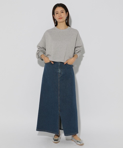 Elura(エルーラ)の「ラメ裏毛ショートプルオーバー/287523(スウェット・レディース・オフホワイト/ライトグレー・FREE)」の16枚目の写真