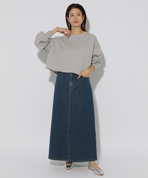 Elura(エルーラ)の「ラメ裏毛ショートプルオーバー/287523(スウェット・レディース・オフホワイト/ライトグレー・FREE)」の15枚目の写真