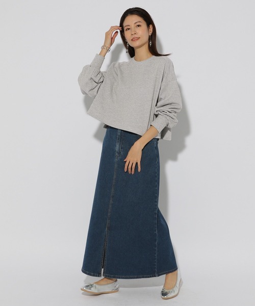 Elura(エルーラ)の「ラメ裏毛ショートプルオーバー/287523(スウェット・レディース・オフホワイト/ライトグレー・FREE)」の14枚目の写真