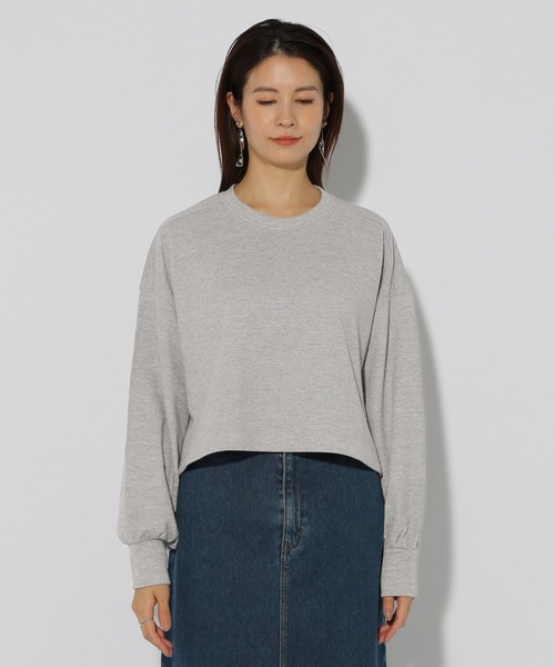 Elura(エルーラ)の「ラメ裏毛ショートプルオーバー/287523(スウェット・レディース・オフホワイト/ライトグレー・FREE)」の13枚目の写真