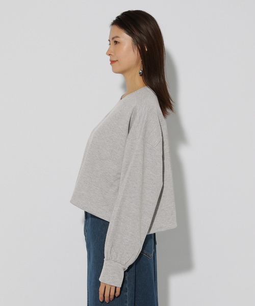 Elura(エルーラ)の「ラメ裏毛ショートプルオーバー/287523(スウェット・レディース・オフホワイト/ライトグレー・FREE)」の12枚目の写真