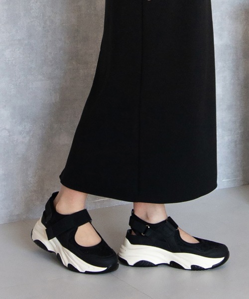 JELLY BEANS(ジェリービーンズ)の「ゴムストラップレースメッシュスニーカー(217-51343)JELLY BEANS(ジェリービーンズ)(スニーカー・レディース・アイボリー/ブラック/ライトグレー・S/L/M)」の3枚目の写真