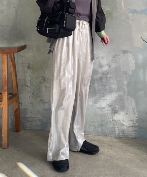 JEANASIS(ジーナシス)の「グリッターイージーパンツ/324946(その他パンツ・レディース・ピンク/ブラウン/ブラック/シルバー・FREE)」の4枚目の写真