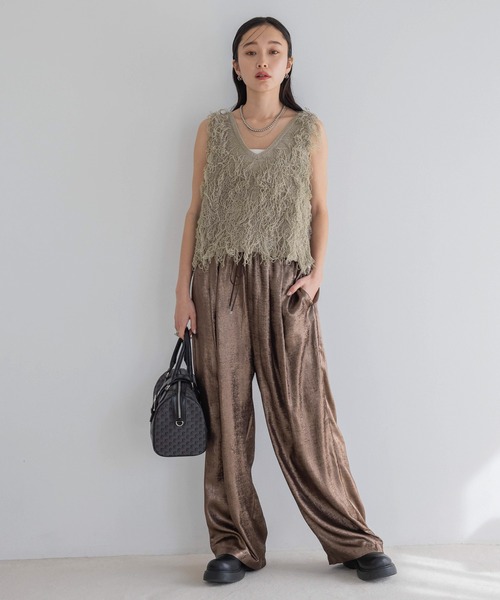 JEANASIS(ジーナシス)の「グリッターイージーパンツ/324946(その他パンツ・レディース・ピンク/ブラウン/ブラック/シルバー・FREE)」の8枚目の写真