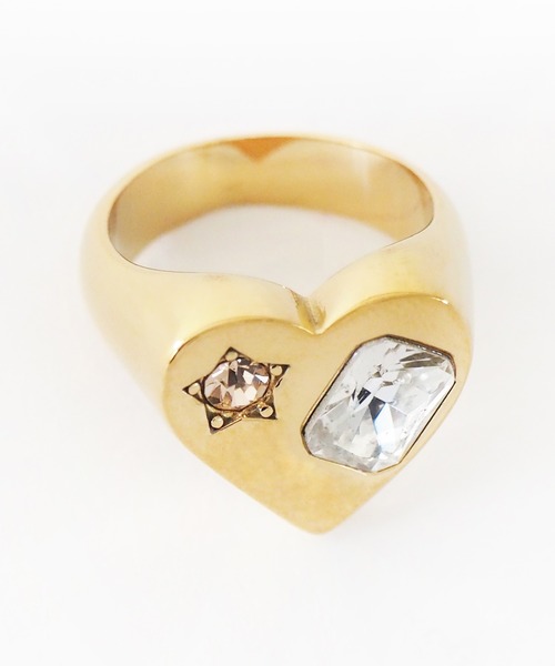 Casselini(キャセリーニ)の「Casselini(キャセリーニ)ハートビジューリング(リング・レディース・シルバー/ゴールド・13号)」の8枚目の写真