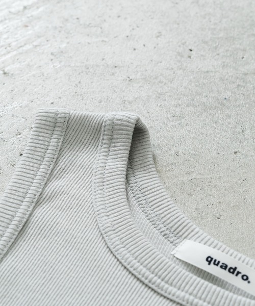 quadro(クオドロ)の「パールコットテレコアメリカンスリーブ(Tシャツ/カットソー・レディース・オフホワイト/ライトグレー/チャコール・FREE)」の10枚目の写真