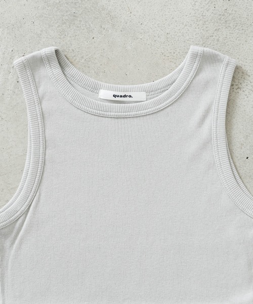 quadro(クオドロ)の「パールコットテレコアメリカンスリーブ(Tシャツ/カットソー・レディース・オフホワイト/ライトグレー/チャコール・FREE)」の7枚目の写真