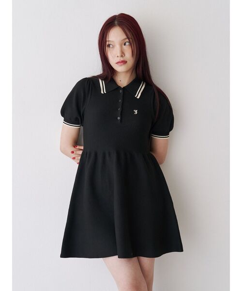 ニットポロフィットミニワンピース jouetie ジュエティ jouetie ワンピース ニットポロフィットミニワンピース