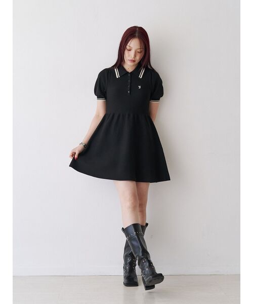 jouetie(ジュエティ)の「ニットポロミニワンピース(ワンピース・レディース・アイボリー/ブラック/グレー・MEDIUM)」の9枚目の写真