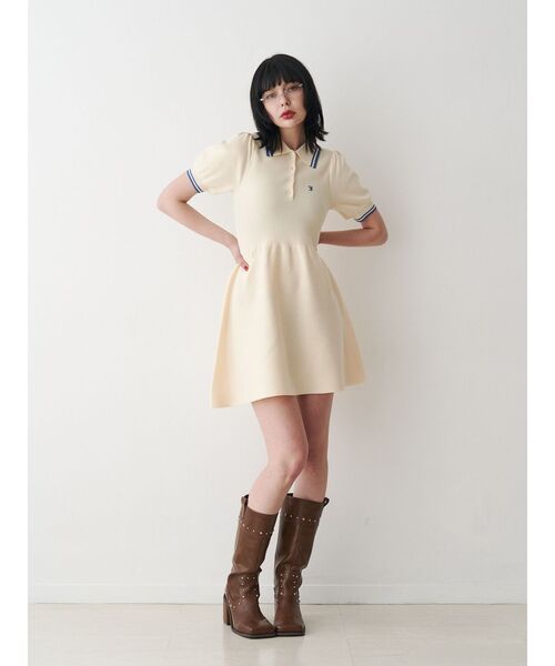 jouetie(ジュエティ)の「ニットポロミニワンピース(ワンピース・レディース・アイボリー/ブラック/グレー・MEDIUM)」の19枚目の写真