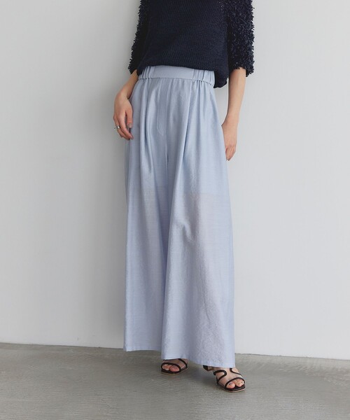 EMMEL REFINES（エメルリファインズ）の「＜EMMEL REFINES＞EM マーブル ローン パンツ（スラックス・レディース・ライトブルー/ベージュ/モカ・XS/S/M）」の3枚目の写真