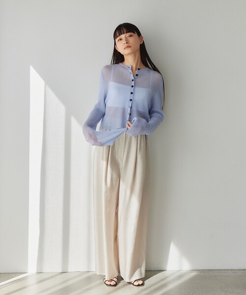 EMMEL REFINES（エメルリファインズ）の「＜EMMEL REFINES＞EM マーブル ローン パンツ（スラックス・レディース・ライトブルー/ベージュ/モカ・XS/S/M）」の9枚目の写真