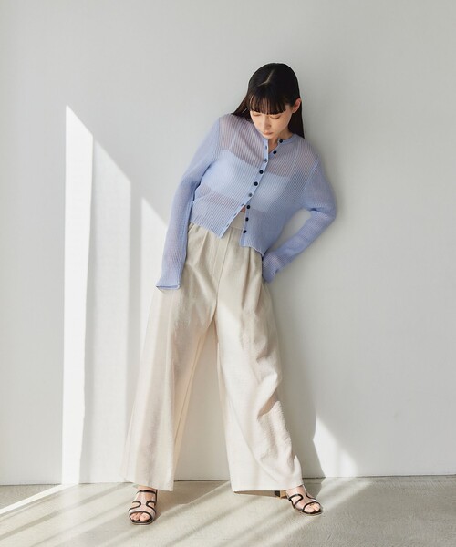 EMMEL REFINES（エメルリファインズ）の「＜EMMEL REFINES＞EM マーブル ローン パンツ（スラックス・レディース・ライトブルー/ベージュ/モカ・XS/S/M）」の11枚目の写真