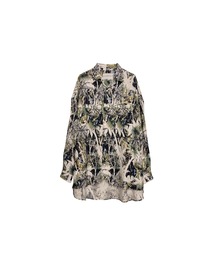 【INTERPLAY】Open Collar Over Size Shirt【4:Pattern】-1