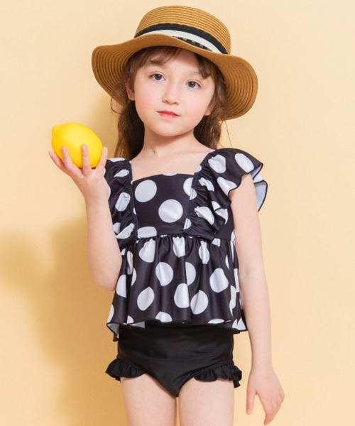 BRANSHES（ブランシェス）の「【水着 / SWIM】フリルタンキニ（水着・キッズ・ピンク/ライトグリーン/エメラルド/ブラック/サーモンピンク/ラベンダー/オレンジ/イエロー・120cm/110cm/100cm/90cm/150cm/140cm/130cm）」の18枚目の写真