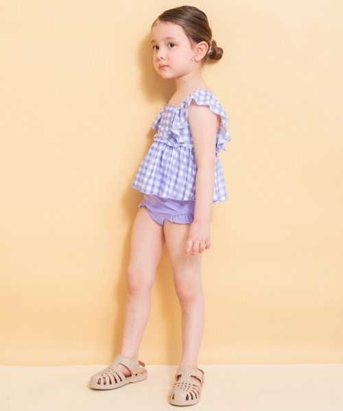 BRANSHES（ブランシェス）の「【水着 / SWIM】フリルタンキニ（水着・キッズ・ピンク/ライトグリーン/エメラルド/ブラック/サーモンピンク/ラベンダー/オレンジ/イエロー・120cm/110cm/100cm/90cm/150cm/140cm/130cm）」の11枚目の写真