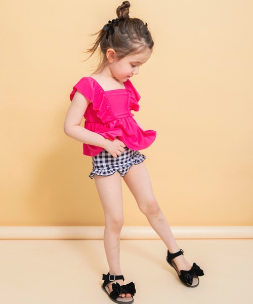 BRANSHES（ブランシェス）の「【水着 / SWIM】フリルタンキニ（水着・キッズ・ピンク/ライトグリーン/エメラルド/ブラック/サーモンピンク/ラベンダー/オレンジ/イエロー・120cm/110cm/100cm/90cm/150cm/140cm/130cm）」の17枚目の写真