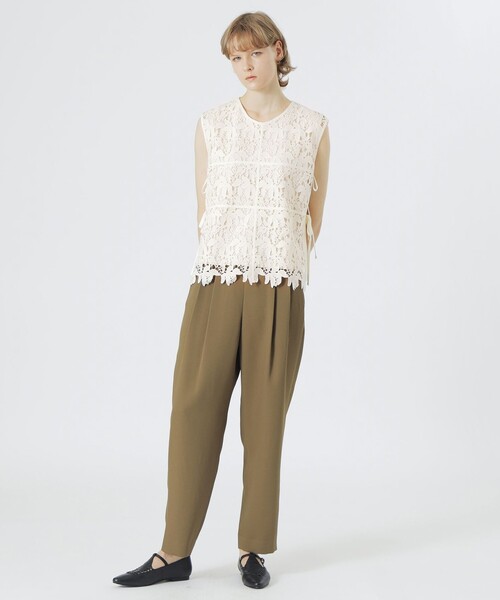 LOVELESS(ラブレス)の「クリアツイルテーパードパンツ(スラックス・レディース・ブラウン系その他3/ブラック/ブルー系その他4・34/36)」の8枚目の写真