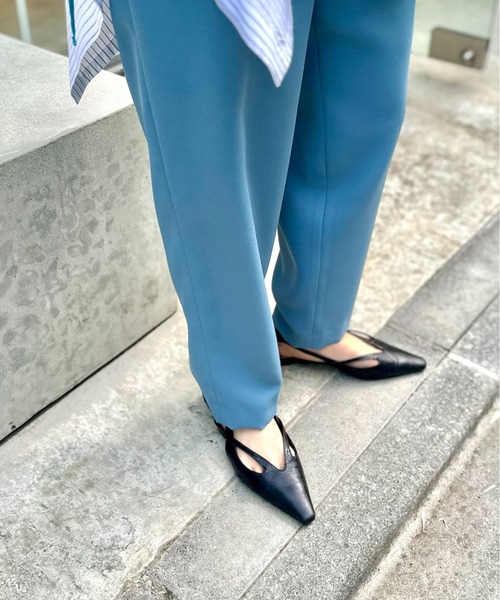 LOVELESS(ラブレス)の「クリアツイルテーパードパンツ(スラックス・レディース・ブラウン系その他3/ブラック/ブルー系その他4・34/36)」の5枚目の写真