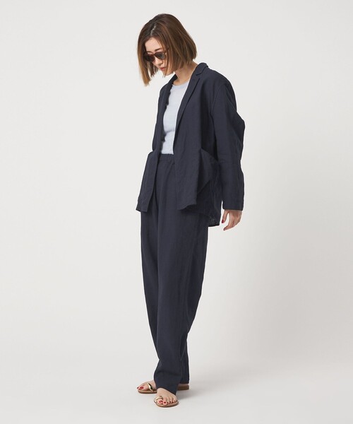 conte（コンテ）の「＜conte＞コットン シアー クルーネックカットソー（Tシャツ/カットソー・レディース・ネイビー/ダークブラウン/ホワイト/ブラック/ライトブルー・FREE）」の6枚目の写真