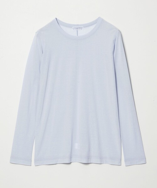 conte（コンテ）の「＜conte＞コットン シアー クルーネックカットソー（Tシャツ/カットソー・レディース・ネイビー/ダークブラウン/ホワイト/ブラック/ライトブルー・FREE）」の14枚目の写真