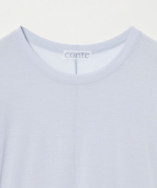 conte（コンテ）の「＜conte＞コットン シアー クルーネックカットソー（Tシャツ/カットソー・レディース・ネイビー/ダークブラウン/ホワイト/ブラック/ライトブルー・FREE）」の16枚目の写真