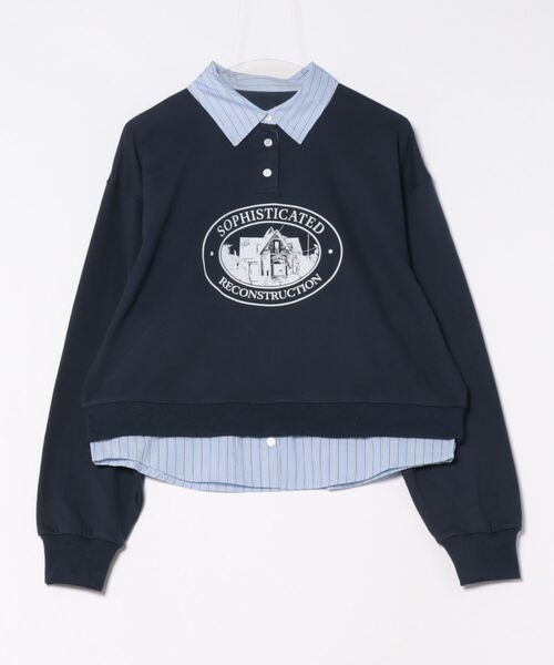 nemne store(ネンネストア)の「シャツドッキングスウェット(スウェット・レディース・杢グレー/ネイビー・MEDIUM/SMALL)」の9枚目の写真