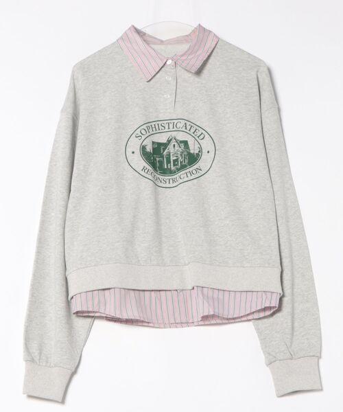 nemne store(ネンネストア)の「シャツドッキングスウェット(スウェット・レディース・杢グレー/ネイビー・MEDIUM/SMALL)」の10枚目の写真