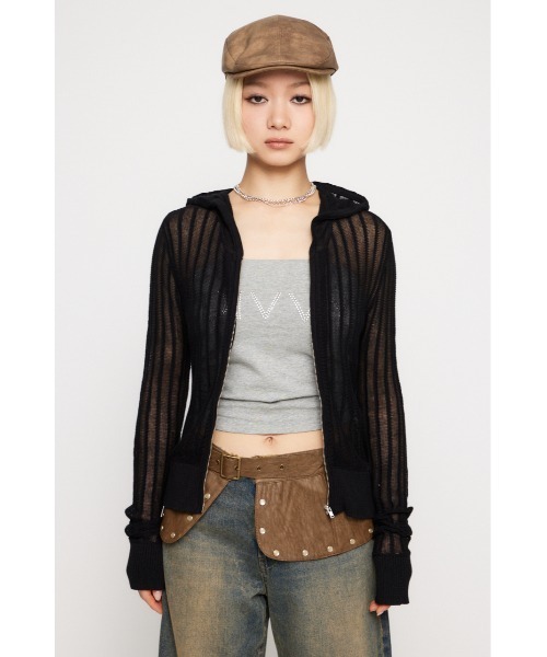 選ぶなら HOODIE ZIP KNIT トップス（ニット/セーター）｜LAGUA GEM トップス
