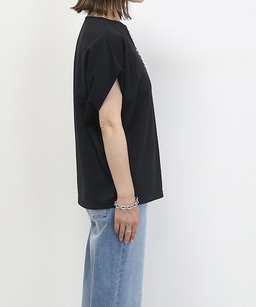 Aletta vita(アレッタビータ)の「ポンチラインパールコクーンプルオーバー(Tシャツ/カットソー・レディース・ネイビー/ブラック/オフホワイト・FREE)」の22枚目の写真