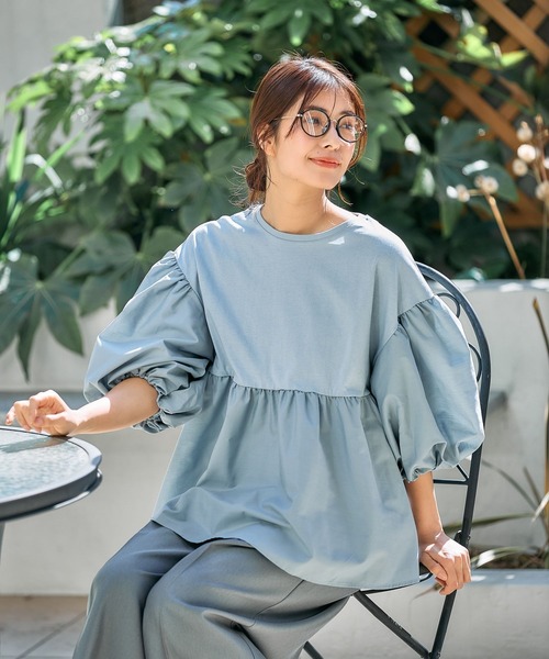 FOUND GOOD(ファウンドグッド)の「フハクキリカエPO/5S(Tシャツ/カットソー・レディース・ホワイト系5/グリーン系8/ブルー系2/パープル系2/ブラック/グレー系8/ベージュ/ネイビー・M/S/L)」の7枚目の写真