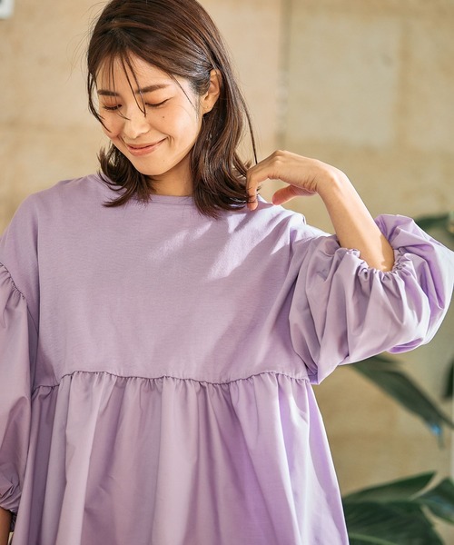 FOUND GOOD(ファウンドグッド)の「フハクキリカエPO/5S(Tシャツ/カットソー・レディース・ホワイト系5/グリーン系8/ブルー系2/パープル系2/ブラック/グレー系8/ベージュ/ネイビー・M/S/L)」の8枚目の写真