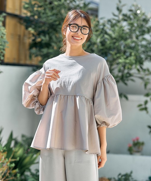 FOUND GOOD(ファウンドグッド)の「フハクキリカエPO/5S(Tシャツ/カットソー・レディース・ホワイト系5/グリーン系8/ブルー系2/パープル系2/ブラック/グレー系8/ベージュ/ネイビー・M/S/L)」の4枚目の写真