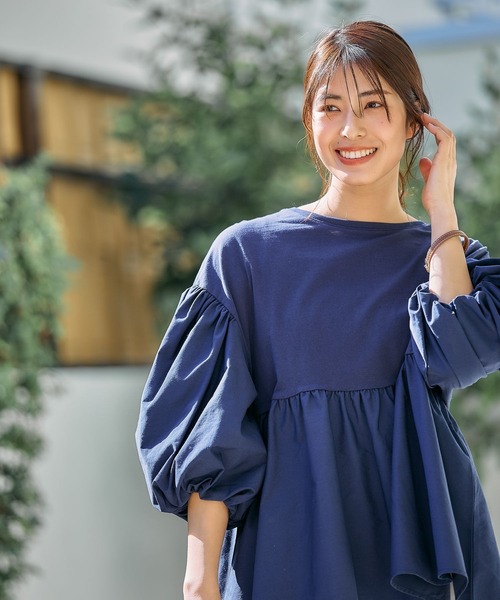 FOUND GOOD(ファウンドグッド)の「フハクキリカエPO/5S(Tシャツ/カットソー・レディース・ホワイト系5/グリーン系8/ブルー系2/パープル系2/ブラック/グレー系8/ベージュ/ネイビー・M/S/L)」の6枚目の写真