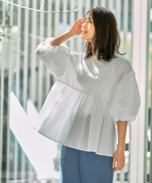 FOUND GOOD(ファウンドグッド)の「フハクキリカエPO/5S(Tシャツ/カットソー・レディース・ホワイト系5/グリーン系8/ブルー系2/パープル系2/ブラック/グレー系8/ベージュ/ネイビー・M/S/L)」の9枚目の写真