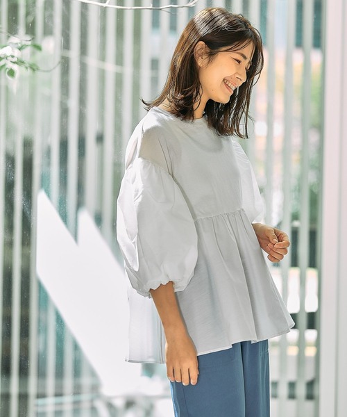 FOUND GOOD(ファウンドグッド)の「フハクキリカエPO/5S(Tシャツ/カットソー・レディース・ホワイト系5/グリーン系8/ブルー系2/パープル系2/ブラック/グレー系8/ベージュ/ネイビー・M/S/L)」の10枚目の写真