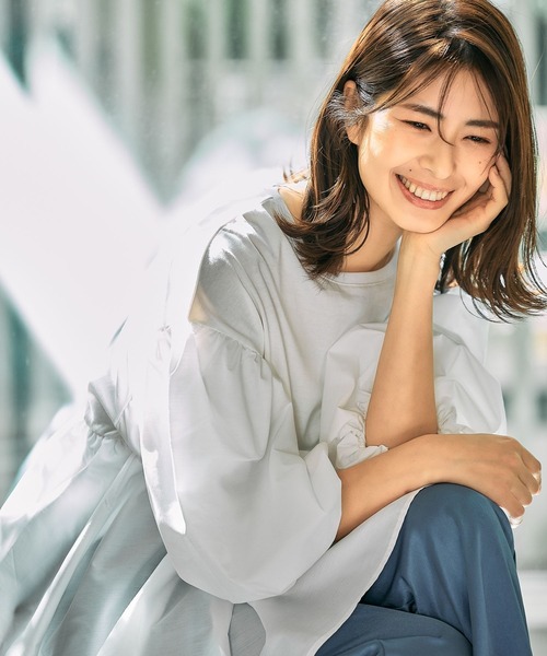 FOUND GOOD(ファウンドグッド)の「フハクキリカエPO/5S(Tシャツ/カットソー・レディース・ホワイト系5/グリーン系8/ブルー系2/パープル系2/ブラック/グレー系8/ベージュ/ネイビー・M/S/L)」の11枚目の写真