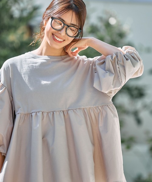 FOUND GOOD(ファウンドグッド)の「フハクキリカエPO/5S(Tシャツ/カットソー・レディース・ホワイト系5/グリーン系8/ブルー系2/パープル系2/ブラック/グレー系8/ベージュ/ネイビー・M/S/L)」の22枚目の写真