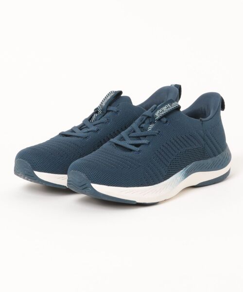 ABC-MART(エービーシーマート)の「ABC SELECT エービーシーセレクト KNIT LACE-S ニットスリッポンシューズ W1040 NAVY(スニーカー・レディース・ブルー・6/6h/7/7h/8/5h)」の1枚目の写真
