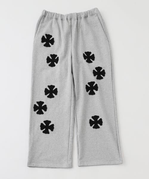 DISCOVERED(ディスカバード)の「DISCOVERED/ ディスカバード IRON CROSS CROCHET SWEAT PANT(スラックス・メンズ・ブラック/グレー・3)」の2枚目の写真