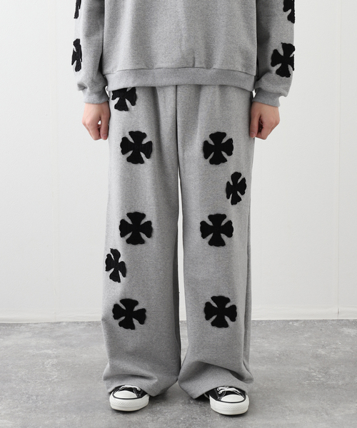DISCOVERED(ディスカバード)の「DISCOVERED/ ディスカバード IRON CROSS CROCHET SWEAT PANT(スラックス・メンズ・ブラック/グレー・3)」の8枚目の写真
